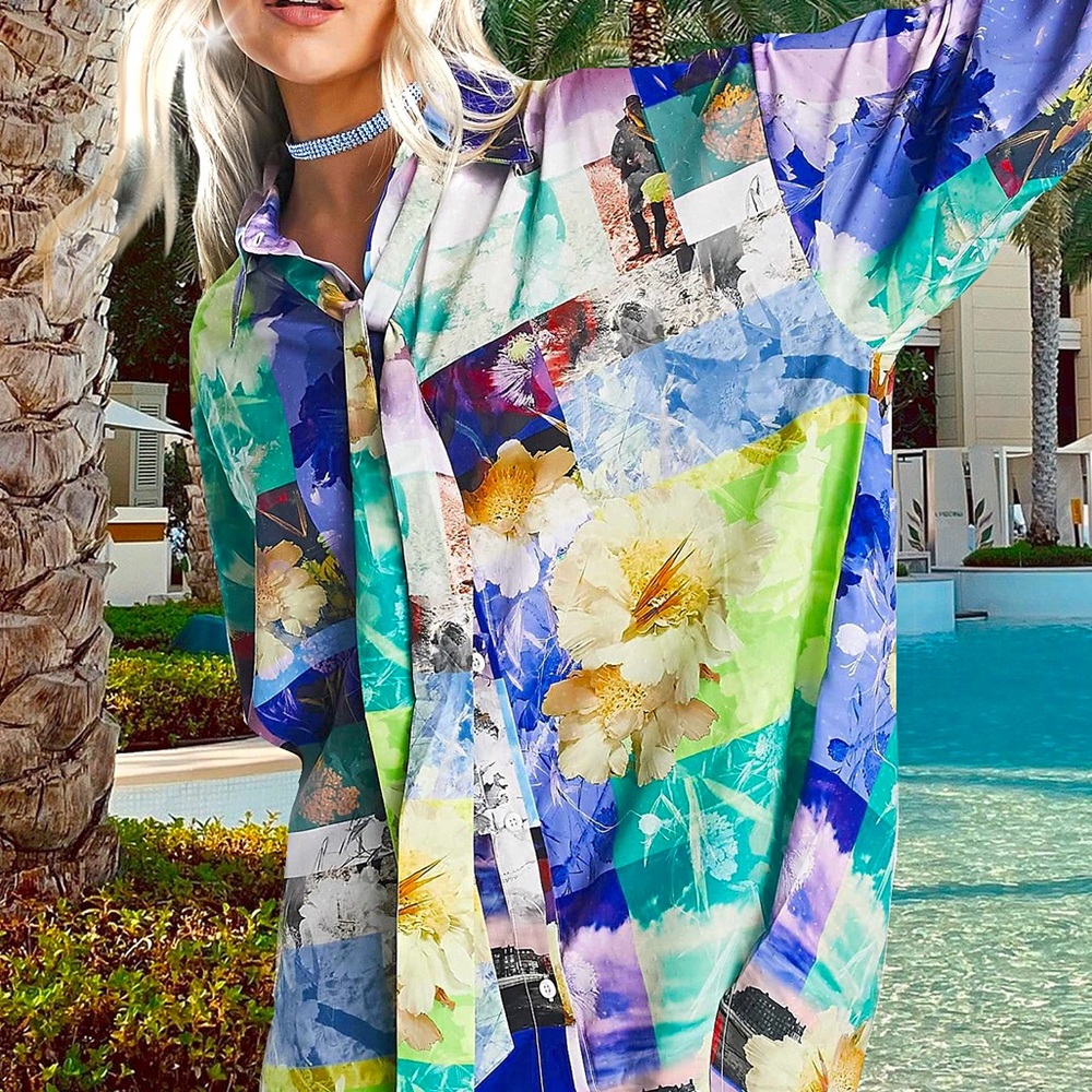 NWT, Lavishly Paris Gorgeous Multicolored Lavishly Paris Blouse.